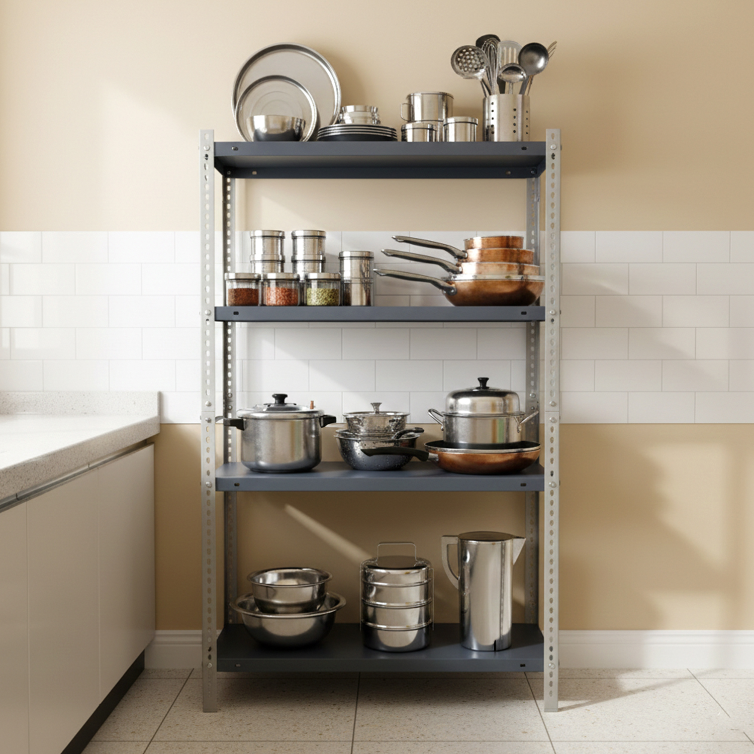 4 Shelf Metal Rack - Image 2