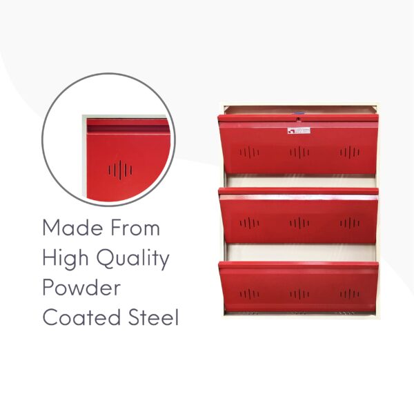 red shoe rack