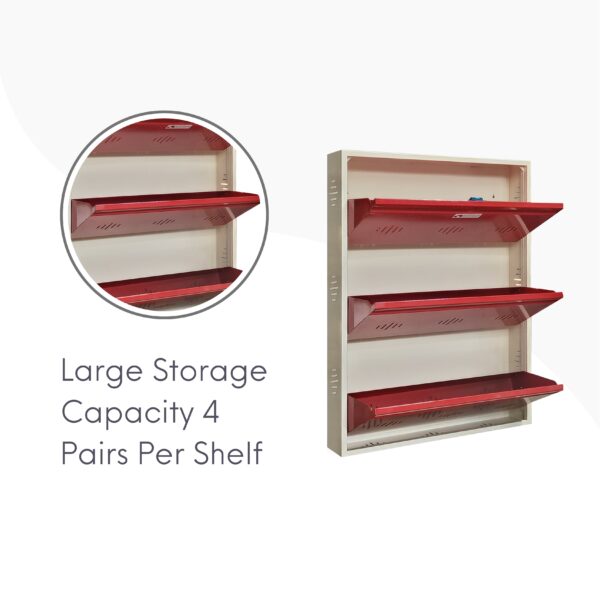 red shoe rack