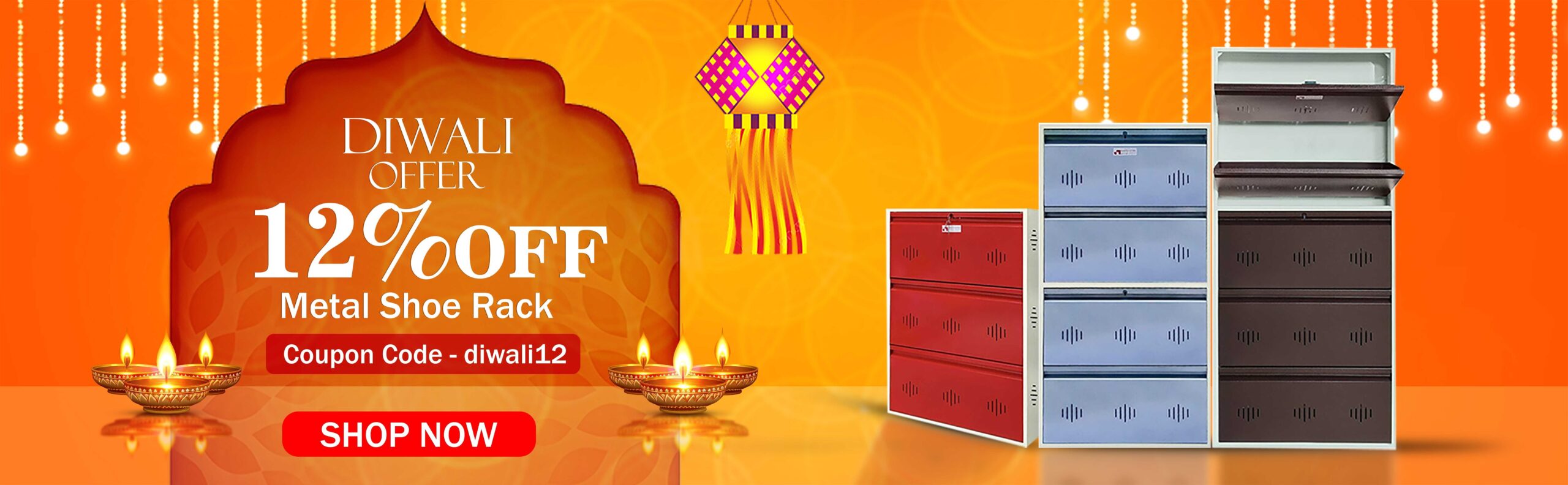 Diwali offer banner shoe rack